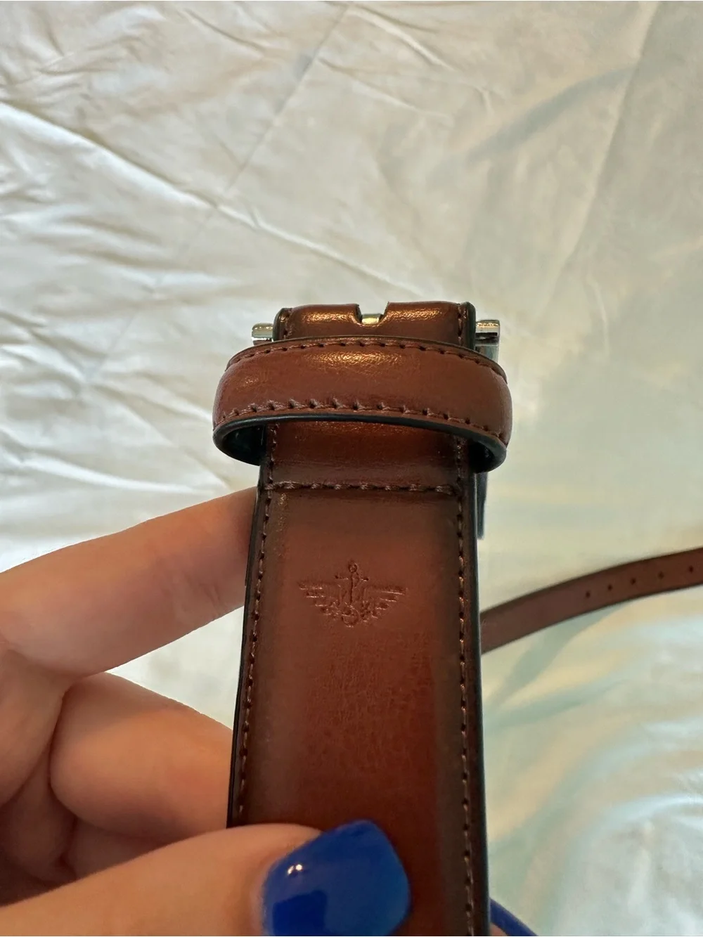 Dockers Brown leather belt with silver buckle